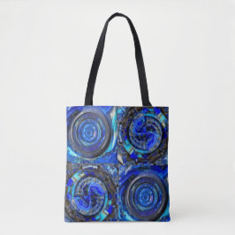 Bolsa Tote Mosaico de círculos azuis