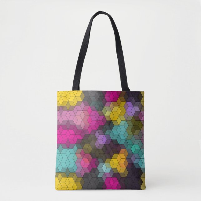Bolsa Tote Mosaico de forma abstrato geométrica moderna do he (Frente)