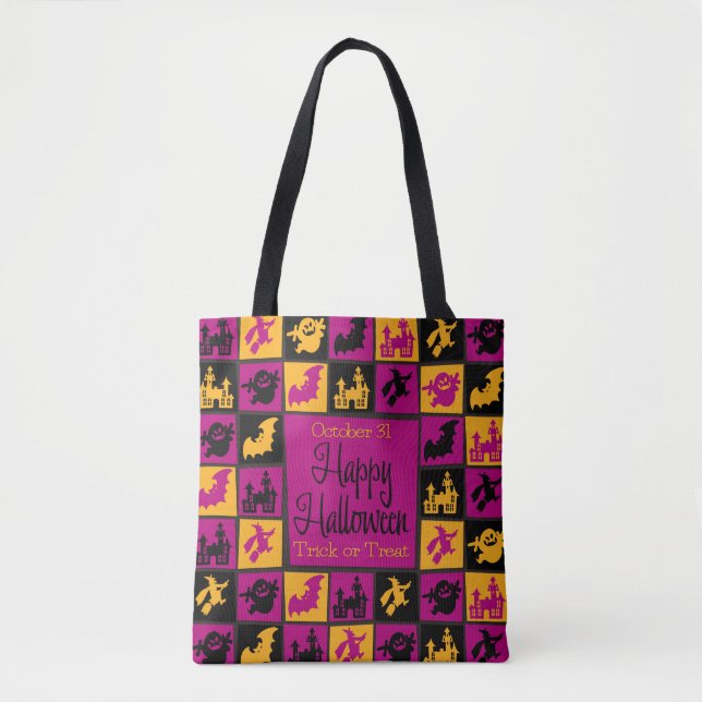Bolsa Tote Mosaico de Halloween (Frente)