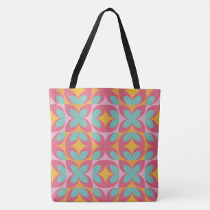 Bolsa Tote Mosaico Floral Retro