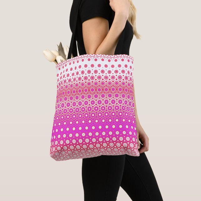 Bolsa Tote Mosaico Rosa e Vermelho (Close Up)