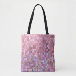 Bolsa Tote Mosaico Rosa Holograma Imprimido