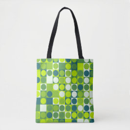 Bolsa Tote Mosaico Verde Groove Polka