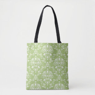 Bolsa Tote Moss Green Damask