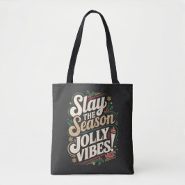 Bolsa Tote Mostre a estação, Jolly Vibes! - Natal Festivo