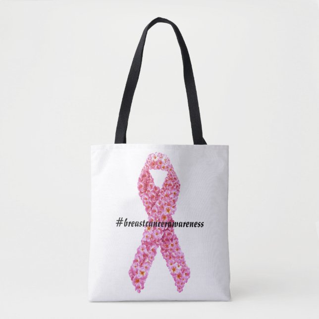 Bolsa Tote Mostre o seu suporte à consciência do Cancer rosa (Frente)