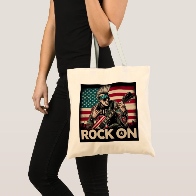 Bolsa Tote Mostre-se com este "Rock and Roll BAG" (Frente (produto))