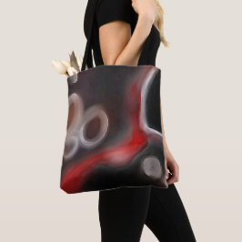 Bolsa Tote Motif Arterial: Abstrato preto, branco e vermelho