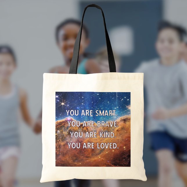 Bolsa Tote Motivação do espaço externo Inspiracional (This tote will remind them of their strength, bravery, kindness, and value. )