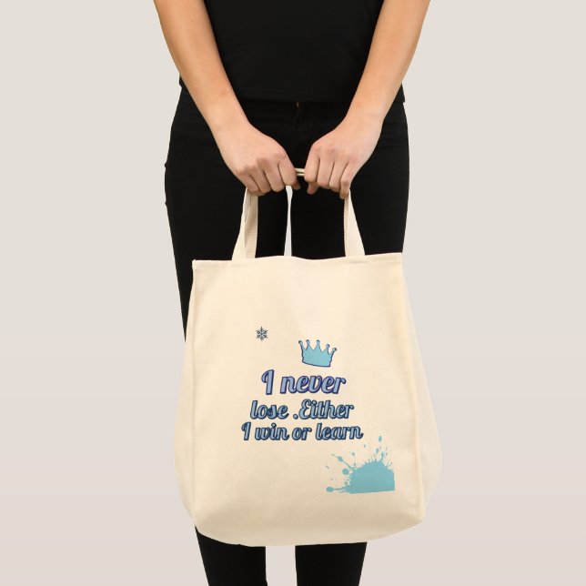 Bolsa Tote Motivational_I Nunca Perder Ganhar ou aprender (Frente (produto))