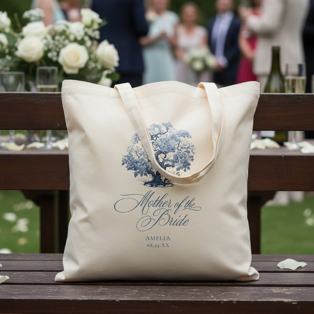 Bolsa Tote Motivo de Árvore de Casamento em Chinoiserie Mãe d (Criador carregado)
