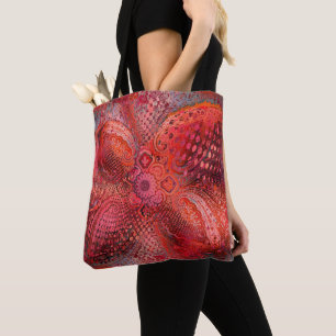 Bolsa Tote Motivo Paisley Decorativo Vermelho