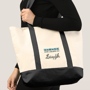 Bolsa Tote Motivo para rir corações azuis de amor