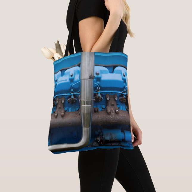 Bolsa Tote Motor de trator azul (Close Up)
