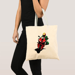 Bolsa Tote Motorciclista Andando Red Sportbike