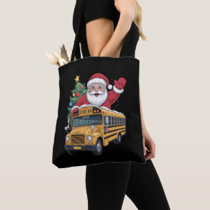Bolsa Tote Motorista de Ônibus Escolar da Árvore de Natal do