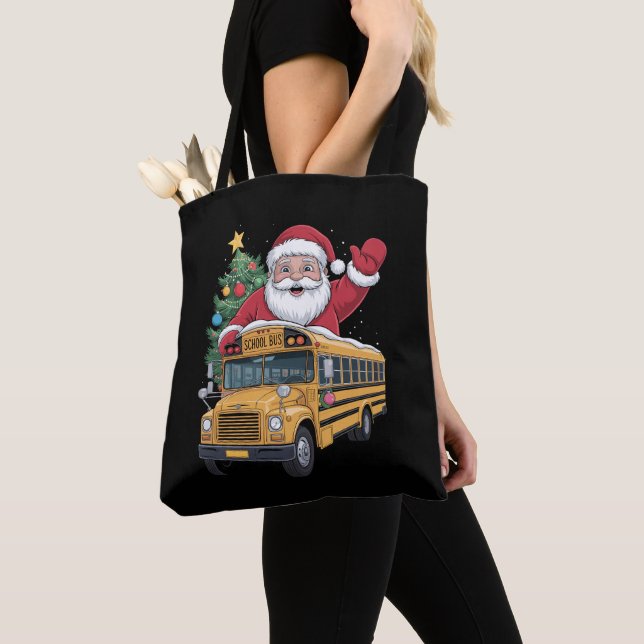 Bolsa Tote Motorista de Ônibus Escolar da Árvore de Natal do  (Close Up)