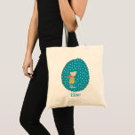 Bolsa Tote Mouse Cantor Bonito em Azul Personalizado<br><div class="desc">Rato Bonito Cantando na Sacola de Tote de Ilustração de Neve,  personalizado com sua escolha de nome ou palavra.</div>