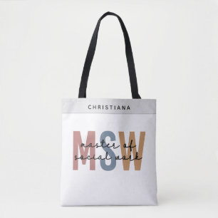 Bolsa Tote MSW Mestre Personalizado de Graduação Retroativa d