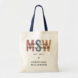 Bolsa Tote MSW Mestre Personalizado de Graduação Retroativa d