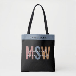 Bolsa Tote MSW Mestre Personalizado de Graduação Retroativa d
