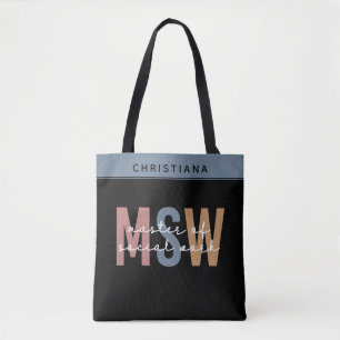 Bolsa Tote MSW Mestre Personalizado de Graduação Retroativa d