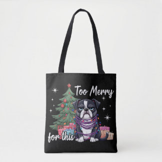 Bolsa Tote Muito Alegre Para Este Natal de Cachorro Divertido
