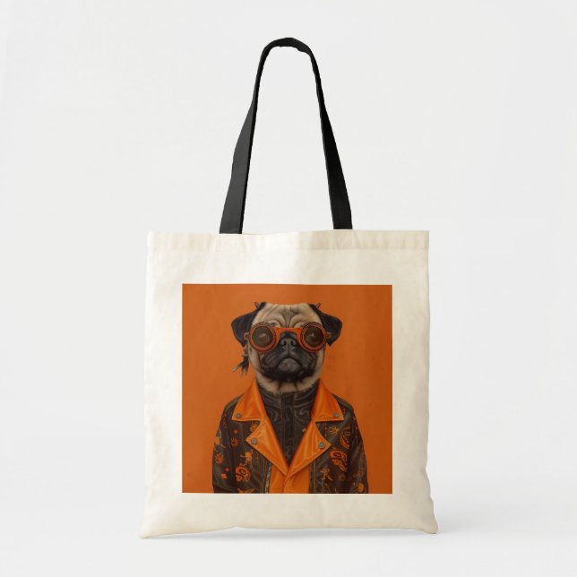 Bolsa Tote Muito assustador para manipular o Pug (Frente)