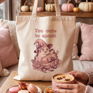 Bolsa Tote Muito Fofo Para Assustar Coquette Fantasma Rosa & 