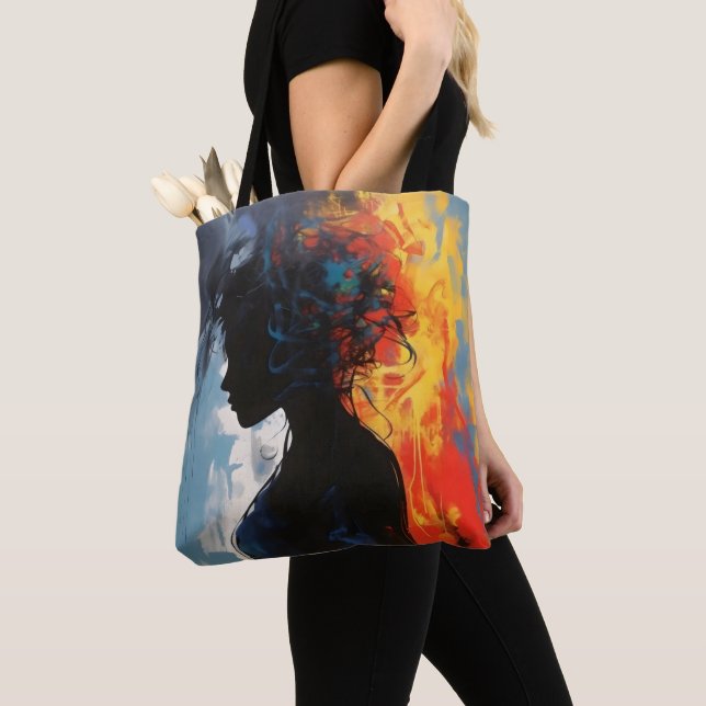 Bolsa Tote Mulher Abstrata Laranja (Close Up)
