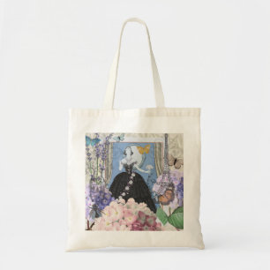 Bolsa Tote Mulher Azul Elegante Vestido Floral Chique