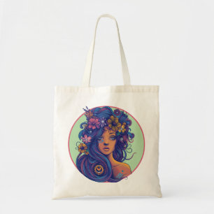 Bolsa Tote Mulher Boho Fantasy com Cabelo Floral