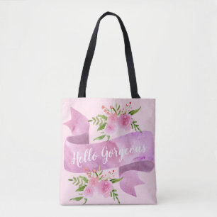 Bolsa Tote Mulher Bonito Chic Floral Rosa Alô Bonito