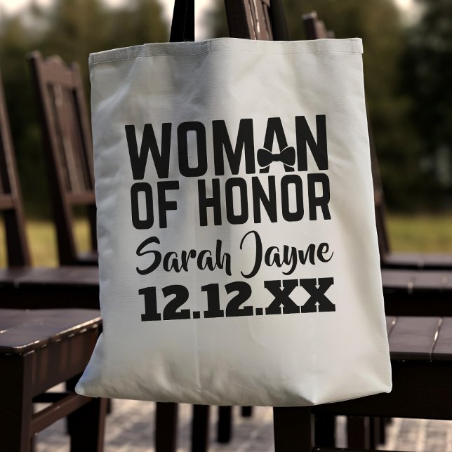 Bolsa Tote Mulher Casada Honra, Favor Tote Bag (Perfect for the Woman of Honor in your bridal party. Just add your name and wedding date)