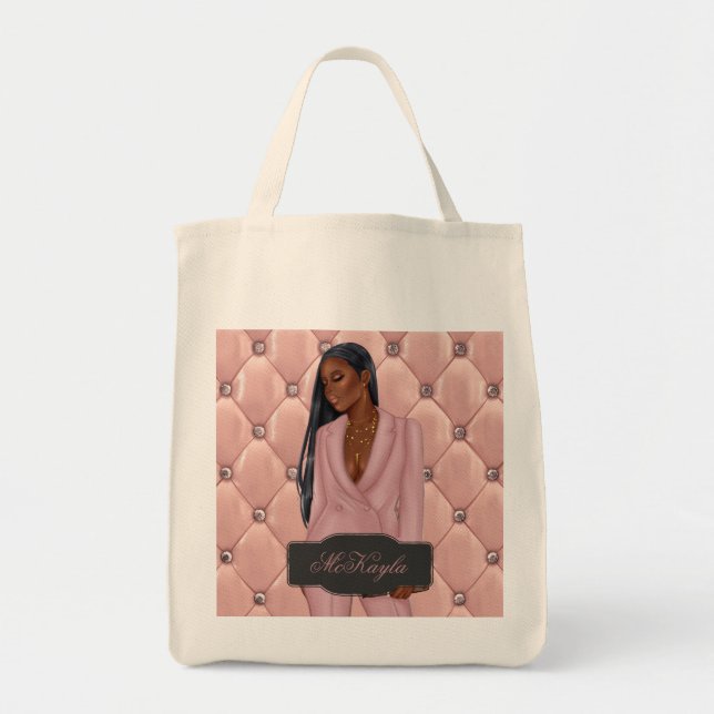 Bolsa Tote Mulher-chefe afro-americana personalizada (Frente)