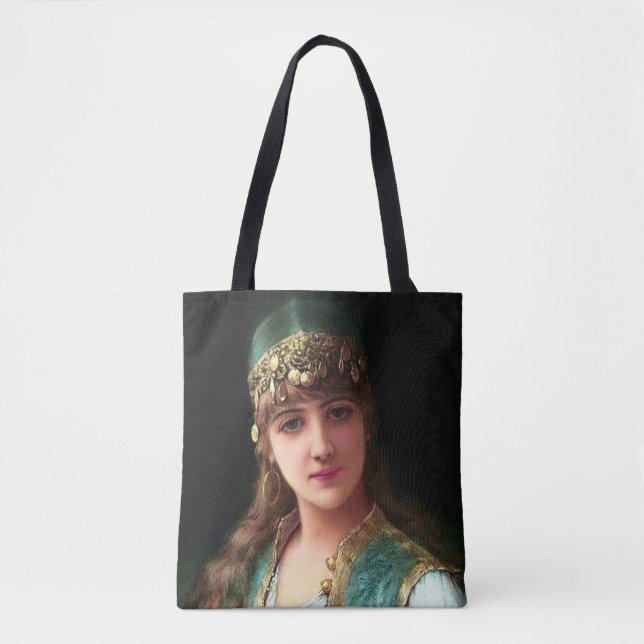Bolsa Tote Mulher cigana vitoriana elegante boho bellydancer (Frente)