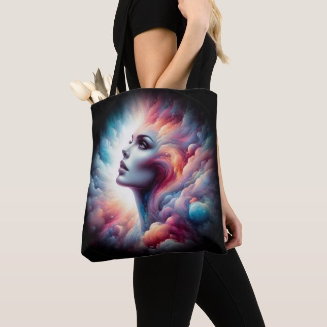 Bolsa Tote Mulher com Cabelo Cosmico Aura (Close Up)