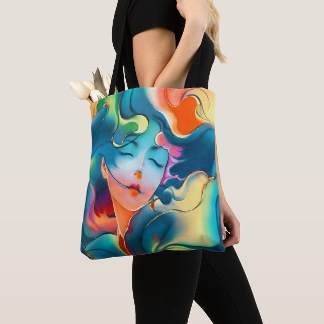 Bolsa Tote Mulher com Cabelo Fluindo (Close Up)