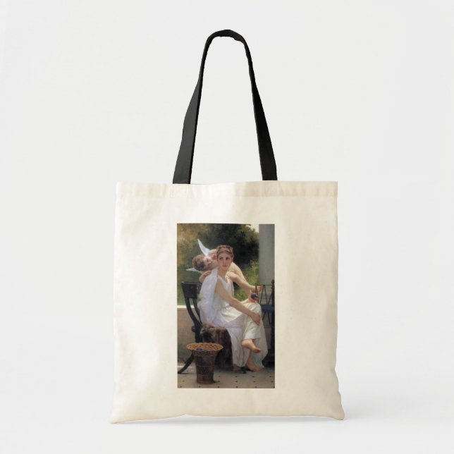 Bolsa Tote Mulher com Cupido, Bouguereau (Frente)
