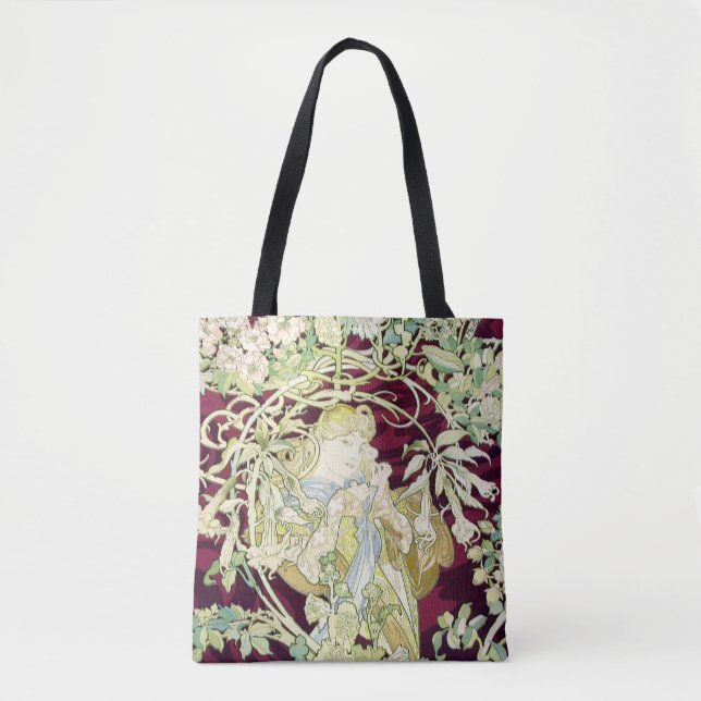 Bolsa Tote Mulher com Daisy - Alphonse Mucha (Frente)