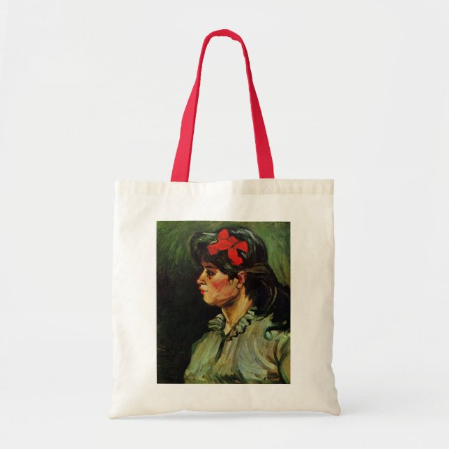 Bolsa Tote Mulher com Retrato da Faixa Vermelha por Vincent v (Frente)
