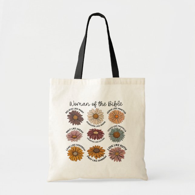 Bolsa Tote Mulher da Bíblia Boho Cristã (Frente)