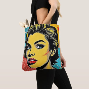 Bolsa Tote Mulher de Arte Pop Ousada Definida
