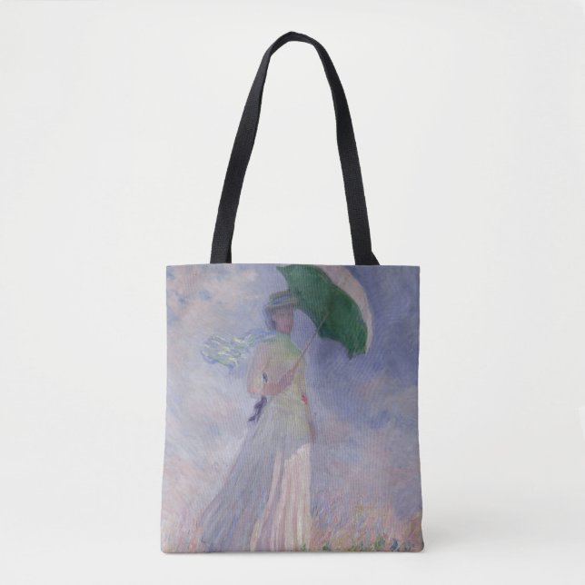 Bolsa Tote Mulher de Claude Monet | com um parasol girado (Frente)