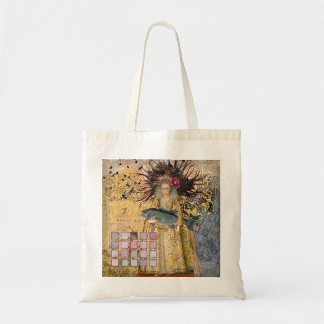 Bolsa Tote Mulher de Peixes Vintage Gótico Clássico (Frente)