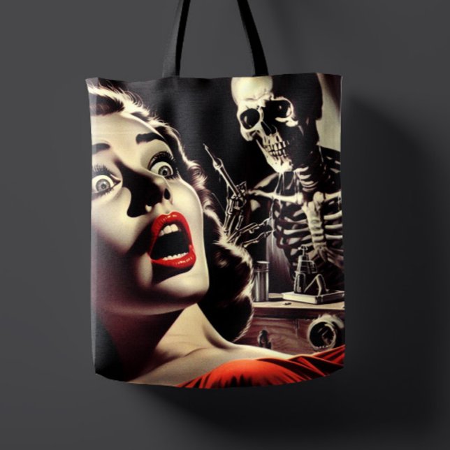 Bolsa Tote Mulher de Terror Pulp Vintage (Criador carregado)