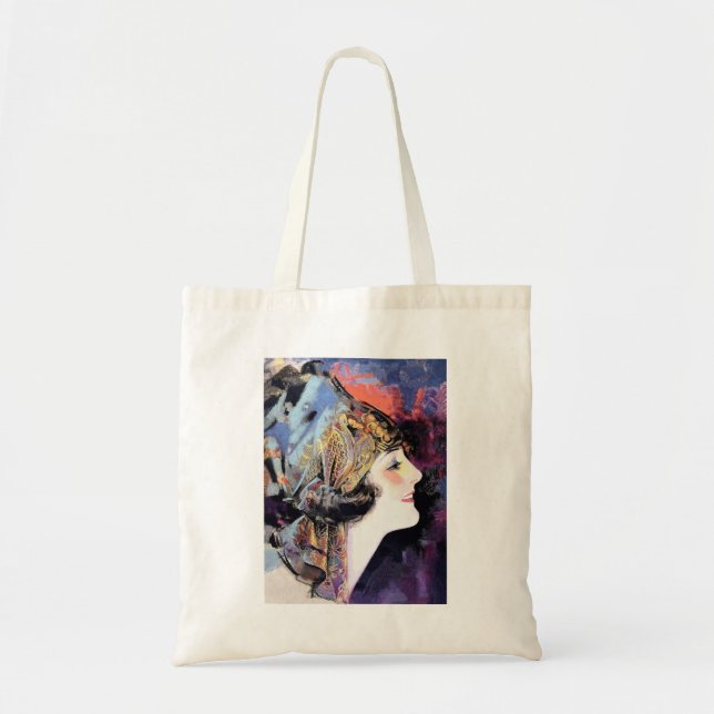 Bolsa Tote Mulher do Art Deco na Scarf Tote Bag (Frente)