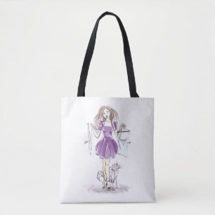 Bolsa Tote Mulher E Gato De Saco Comprando