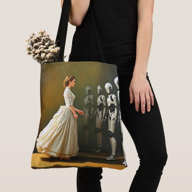 Bolsa Tote Mulher e robôs (Close Up)