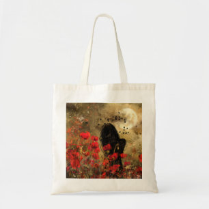 Bolsa Tote Mulher Em Campo De Papoila - Pintura Original